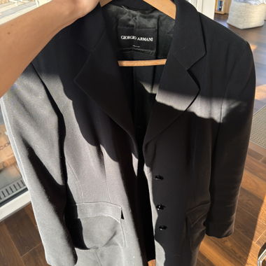 Giorgio Armani black longline coat