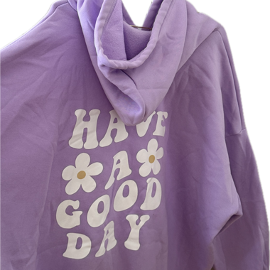 Lila Kapuzenpulli mit Backprint (3XL)