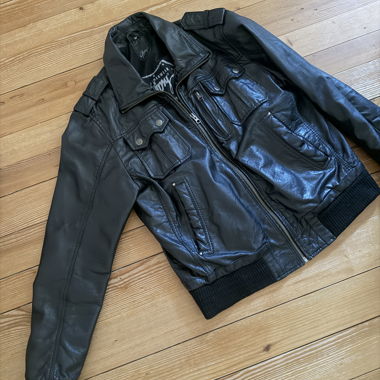 Black leather jacket size M