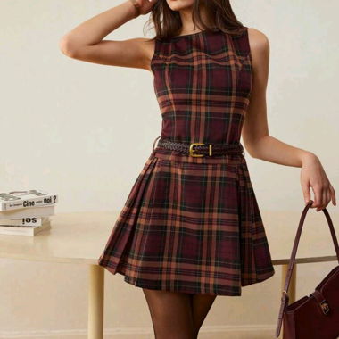 Karierte Kleid Damen