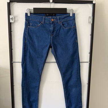 Jeans Zara slim fit zip caviglia blu, Taglia 38