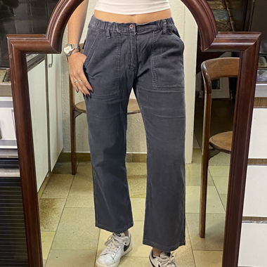 Pantalon en velours côtelé bleu