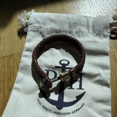 Ankerarmband Phrep Messing Leder Braun