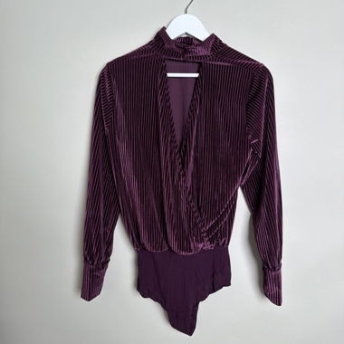 Haut body en velours violet