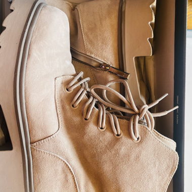 Bottes d'hiver en daim véritable beige, taille 40