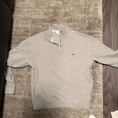 Lacoste Half-Zip Sweatshirt with Side Pockets Grey M 