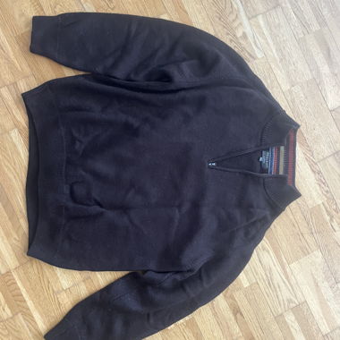 Maglione mezza zip marrone
