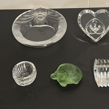 Ensemble de 5 pièces Lalique, Baccarat, St-Louis