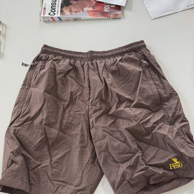 Peso Logo Swim Shorts Size L Brown Nylon