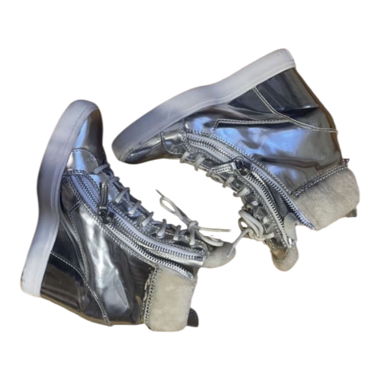 Giuseppe Zanotti silberne High-Top-Wedges-Sneaker