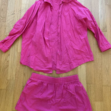 Completo rosa maglia maniche lunghe e shorts XXL