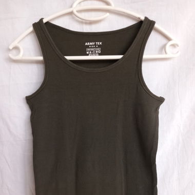 Débardeur vert olive en coton