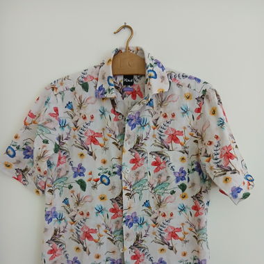 KAUF Flower Shirt Linen Size S