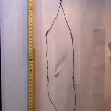 Long Necklace with Pompon and Colorful Beads