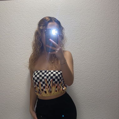 Top sans bretelle flamme 