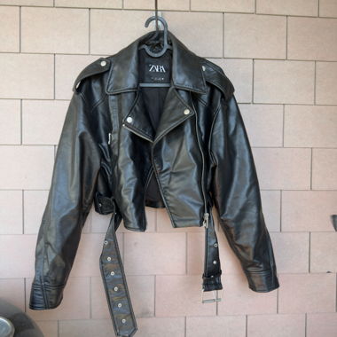 Zara Lederjacke Schwarz