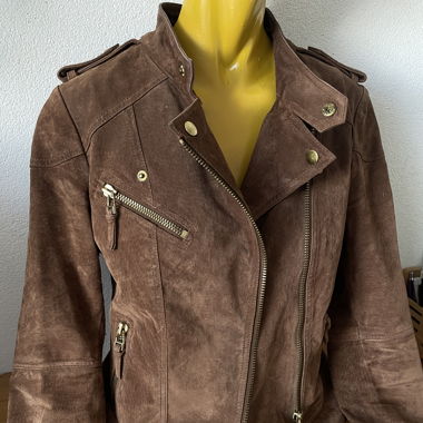 Giacca in pelle marrone - XS
