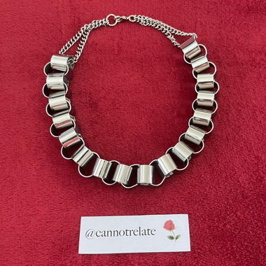 Big Silver Metal Chain Choker Necklace