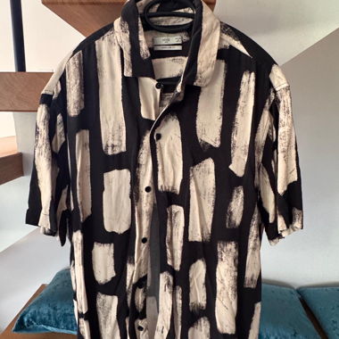 Chemise Mango Man noire et beige