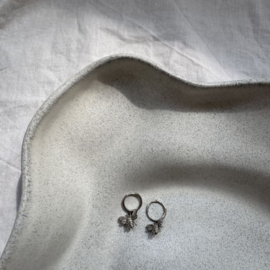 Bienen Creolen Ohrringe, 925 sterling silver