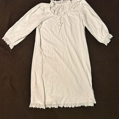 Camicia da notte bianca in cotone con pizzo XL