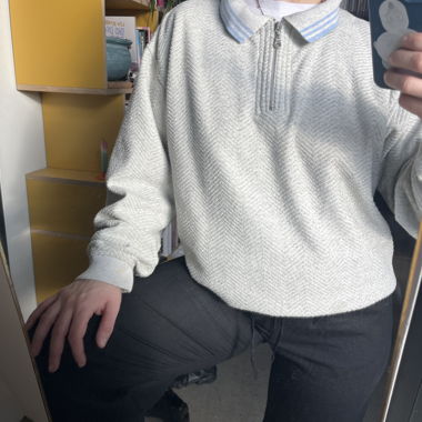 Sweatshirt vintage avec fermeture éclair
