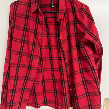 Blouse à carreaux rouge et noire Chicorée XS