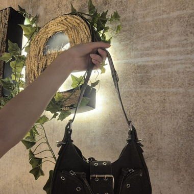 Borsa vintage in jeans nero