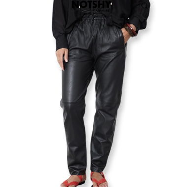 Pantaloni in pelle neri NOTSHY taglia M