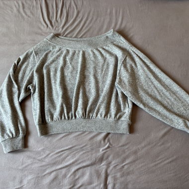 Grey Bershka Crop Hoodie