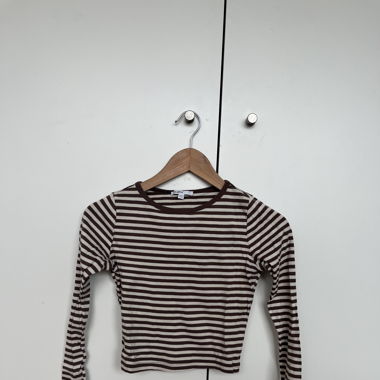 Cropped longsleeve brown/cream