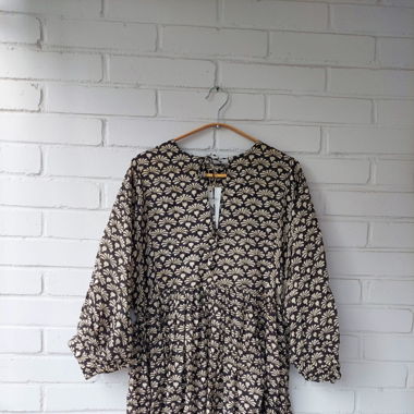 Mini-Kleid mit Handblockdruck S/M