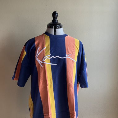 T‑shirt oversize a righe con stampa