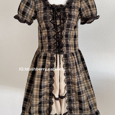 Axes Femme Plaid Brown Dress size M