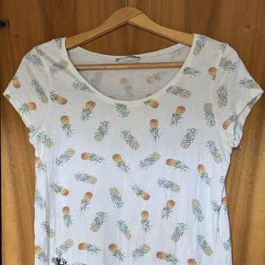 Weißes T-Shirt Mit Ananas Muster