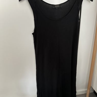 Diesel ärmelloses schwarzes Kleid mit Fransen