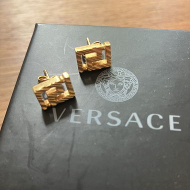 Versace gold metal earrings