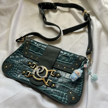 Cute Baguette Bag with Labubu Pendant 