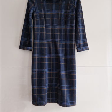Casual-Karokleid, blau/braun