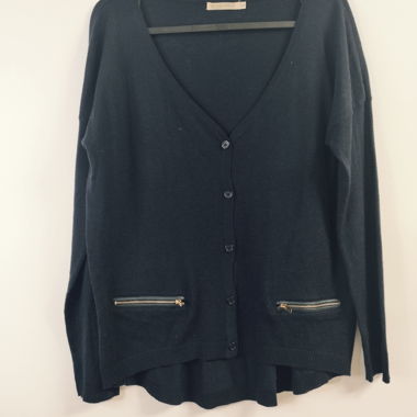 Black WHY NOT Cashmere Cotton Cardigan