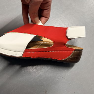 Red-and-White Sandals