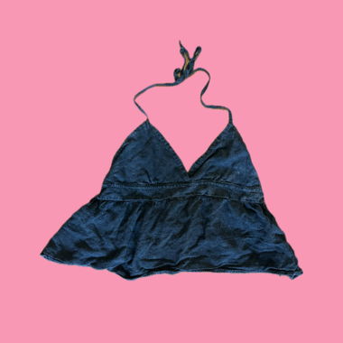 Top halter nero