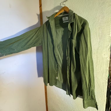 camicia in velluto a coste verde