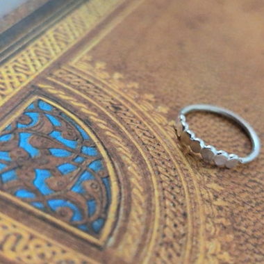 Silver ring (nose ring, earring) with round discs