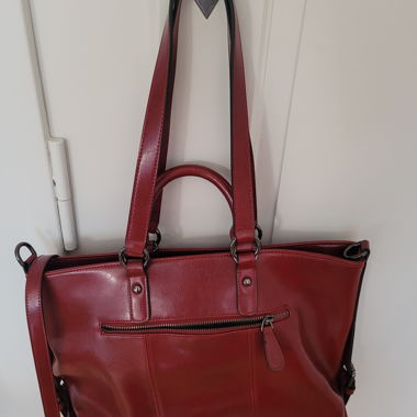 Weinrote Laptop Schultertasche aus Leder