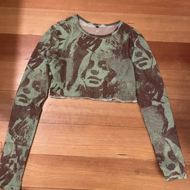 Langarm Crop Top