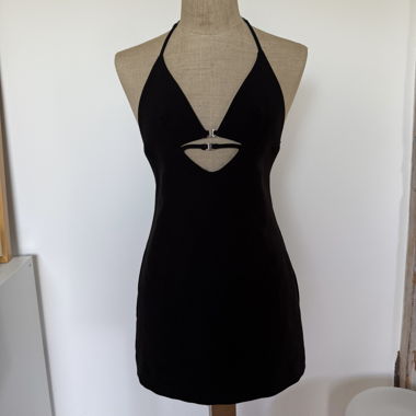 Black mini dress with cut-out detail 