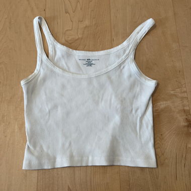 White Ribbed Tank Top