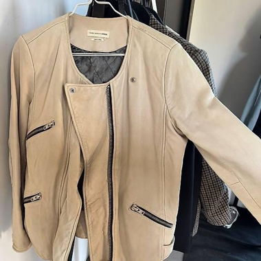 Beige Lederjacke Isabel Marant