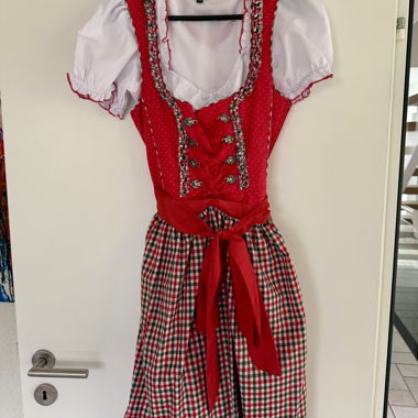 Abito Dirndl rosso Wiesnkönig Taglia 40